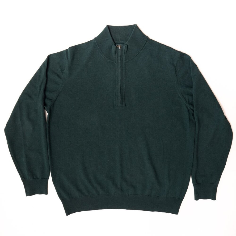Bobby Jones 100% Extra Fine Marino Wool Zip Sweater Men's Large NICE & Excellent